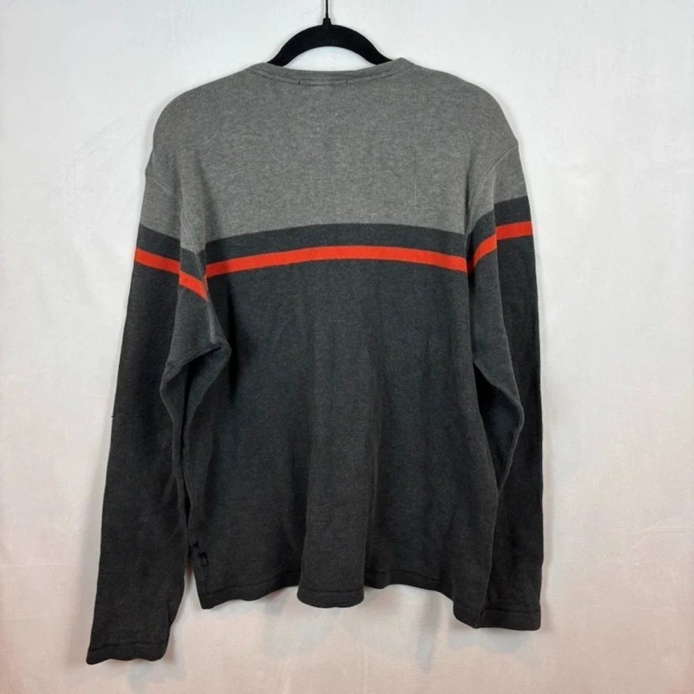 Banana Republic Mens Grey‎ Y2K 100% Cotton Long Sleeve Pullover Sweater Med 2003